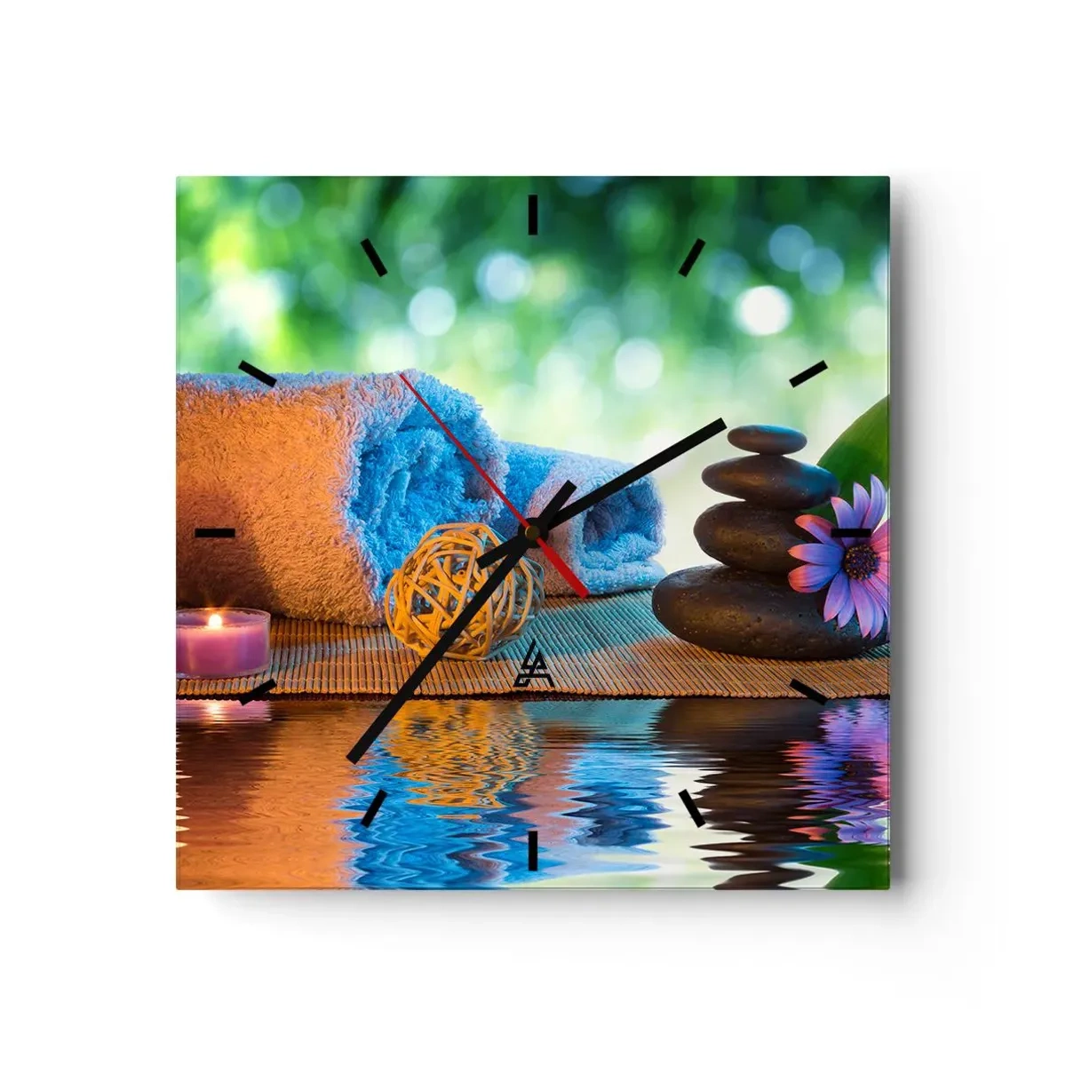 Wanduhr - Glasuhr - Zeit für den Körper - 40x40 cm