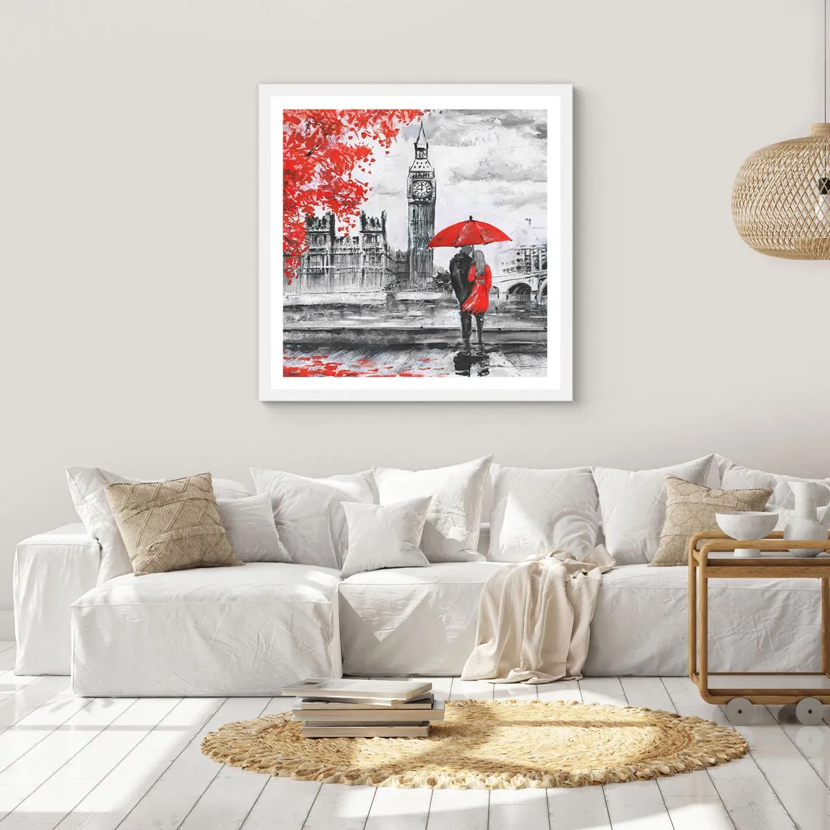 Poster in einem weißen Rahmen - Verliebt in London - 60x60 cm