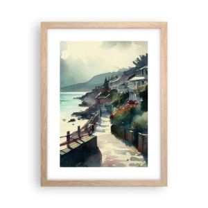 Poster in einem Rahmen aus heller Eiche - Mittelmeerstadt - 30x40 cm