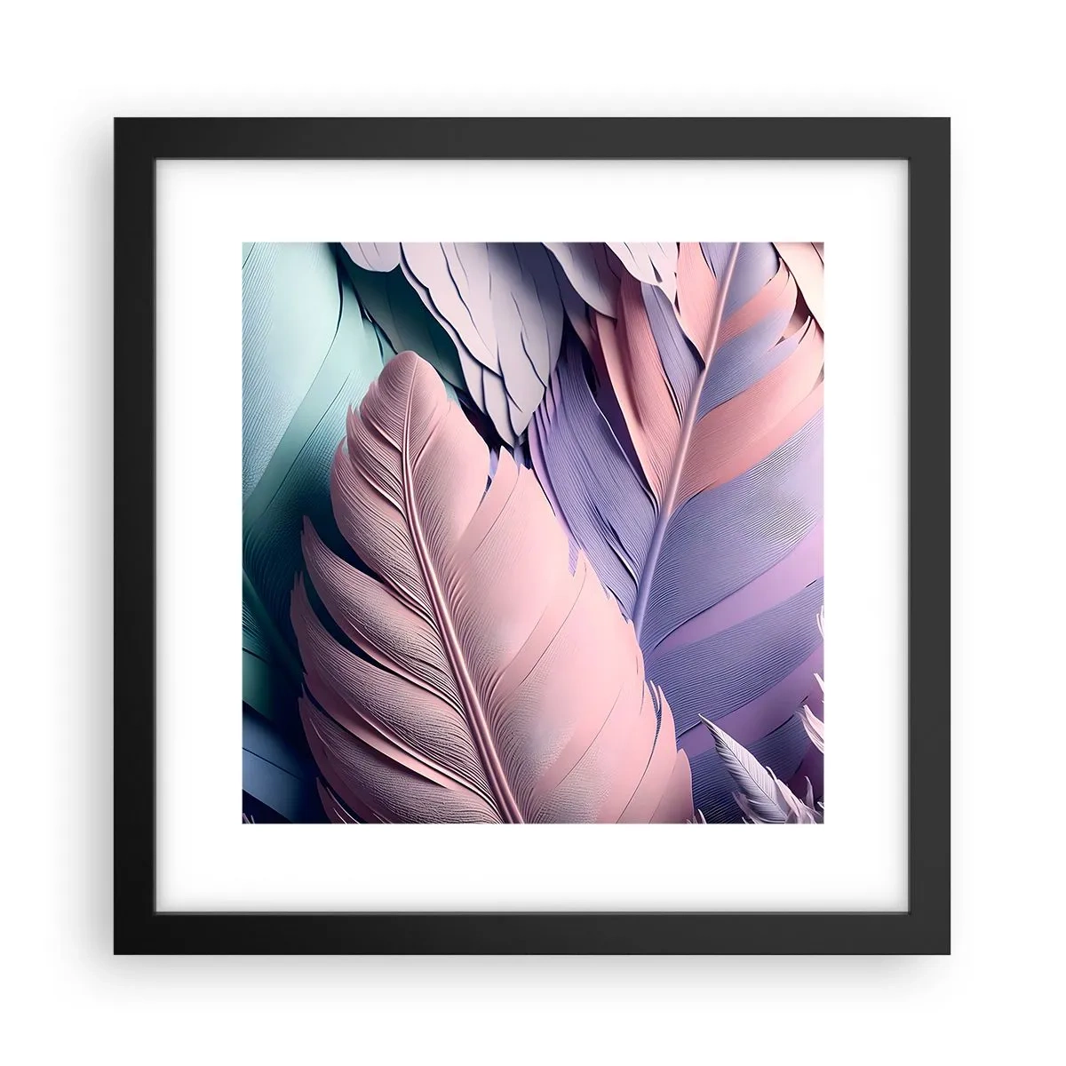 Poster in einem schwarzem Rahmen - Vogel-Chic - 30x30 cm