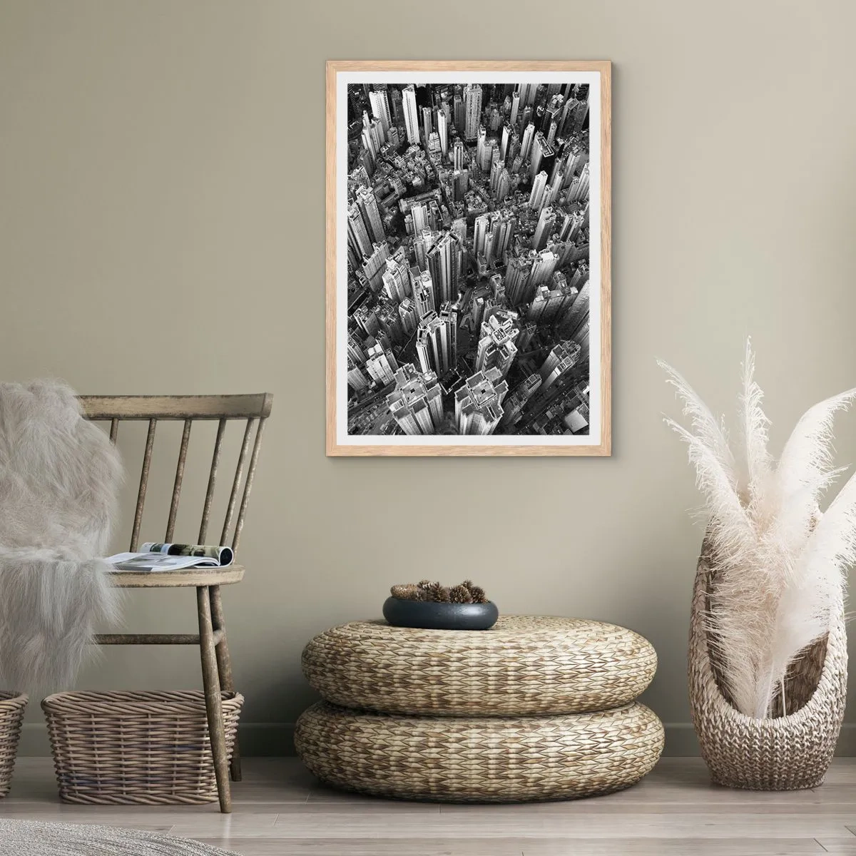 Poster in einem Rahmen aus heller Eiche - Immer höher und höher - 30x40 cm