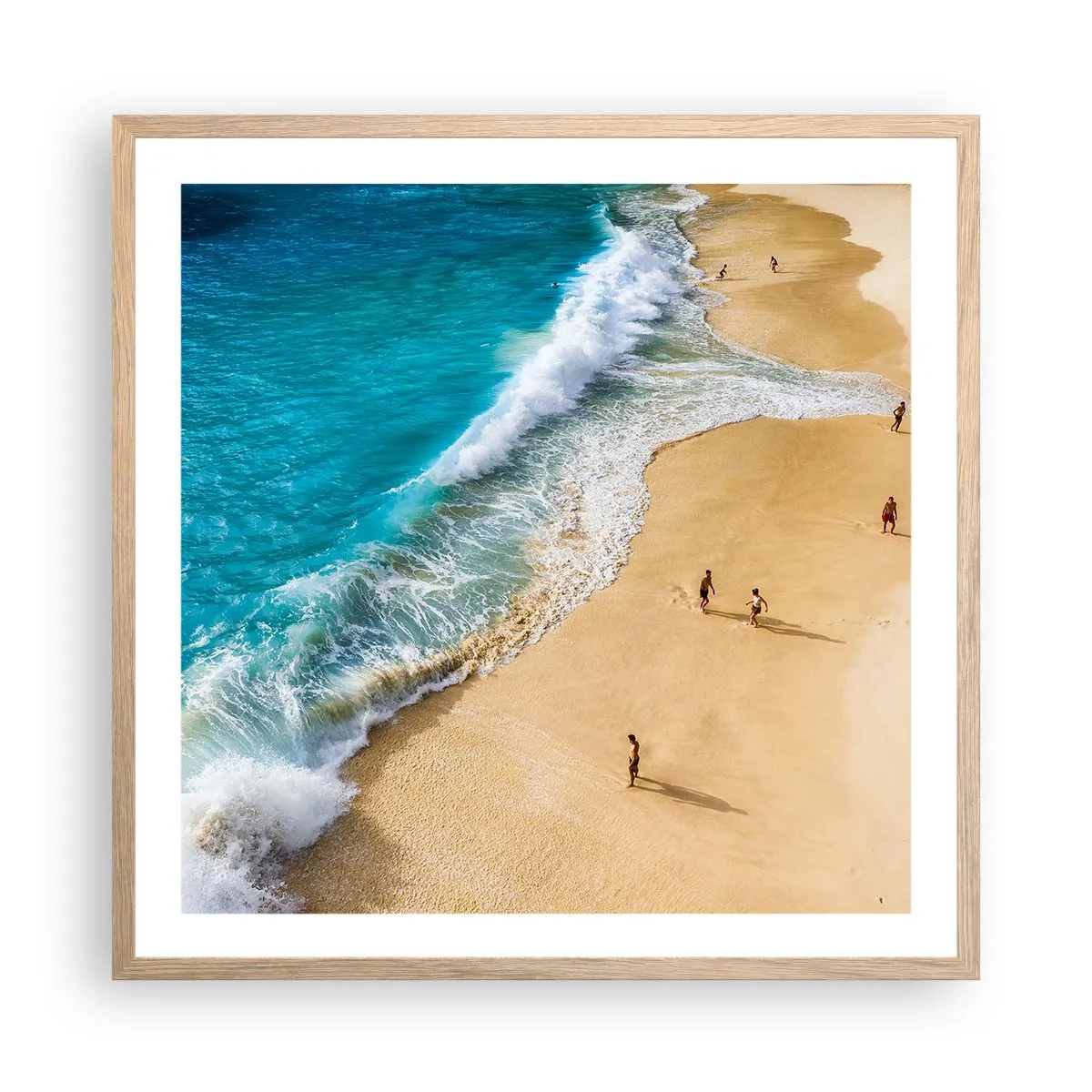 Poster in einem Rahmen aus heller Eiche - Und dann die Sonne, der Strand… - 60x60 cm