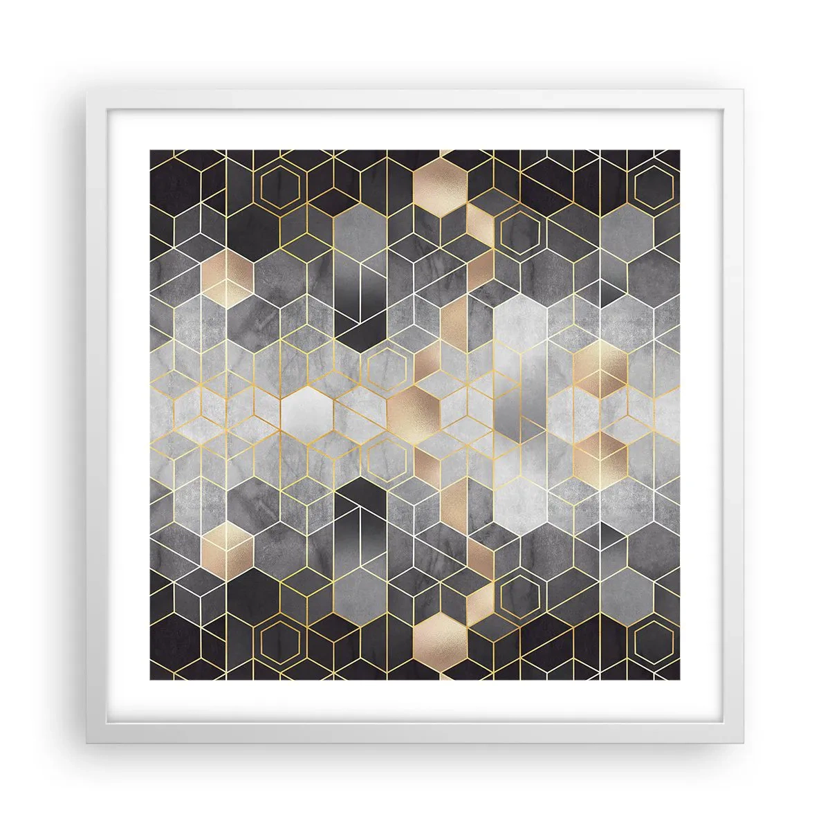 Poster in einem weißen Rahmen - Diamant-Komposition - 50x50 cm