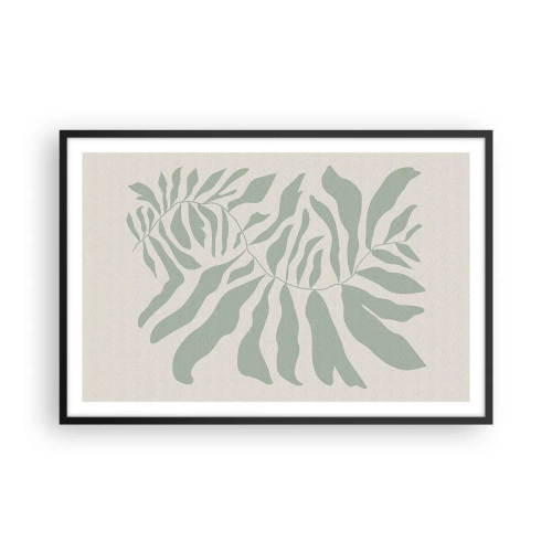 Poster in einem schwarzem Rahmen - Smaragdzweig - 91x61 cm