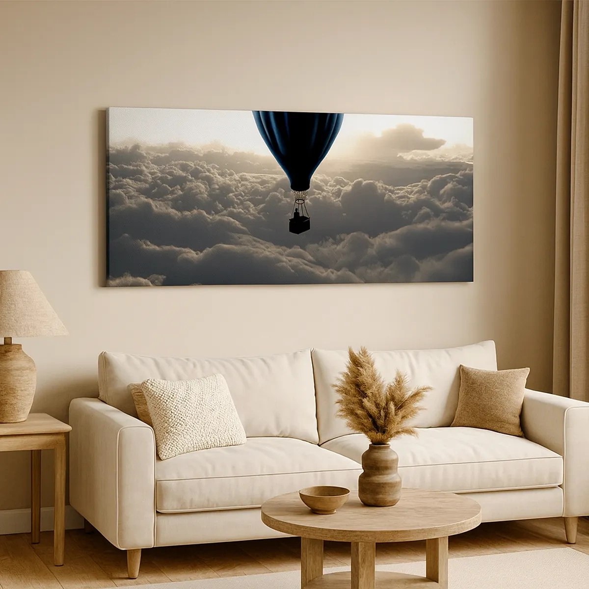 Bild auf Leinwand - Leinwandbild - Ein Wanderer über den Wolken - 30x30 cm