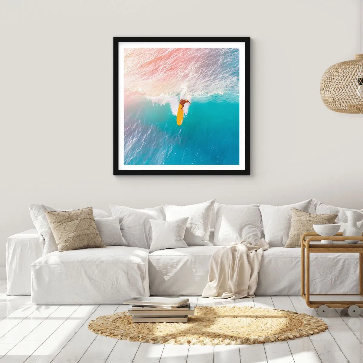 Poster in einem schwarzem Rahmen - Der Ozeanreiter - 30x30 cm