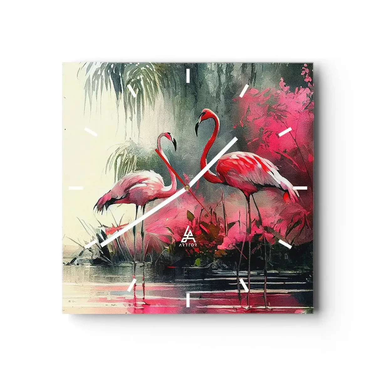 Wanduhr - Glasuhr - Lektion in natürlicher Anmut - 40x40 cm