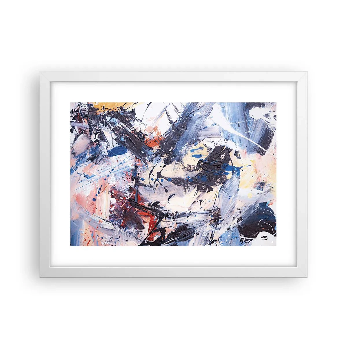 Poster in einem weißen Rahmen - Verrückter Tanz der Abstraktion - 40x30 cm