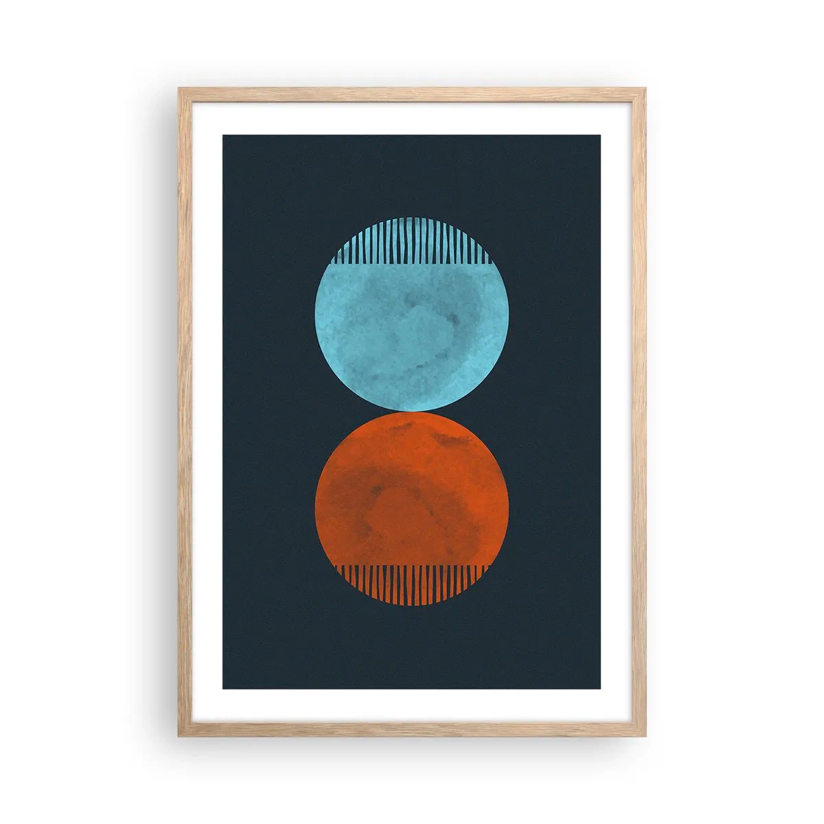 Poster in einem Rahmen aus heller Eiche - Nur Geometrie? - 50x70 cm