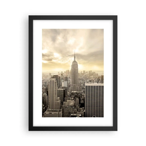 Poster in einem schwarzem Rahmen - New York aus Grau - 30x40 cm