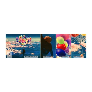 Fototapeten Muster Selbstklebend Deluxe Sticker - Ein Kindheitstraum wird wahr - Für Kinder, Bunte Luftballons, Abstraktion - 100x30 cm