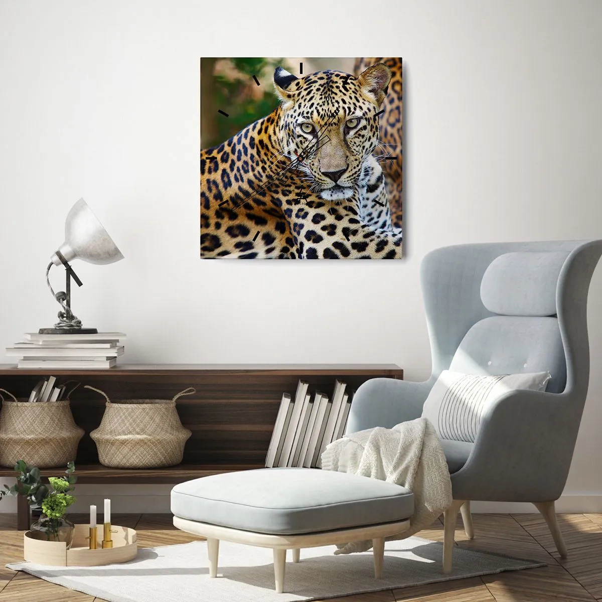 Wanduhr - Glasuhr - Wild und ruhig - 40x40 cm