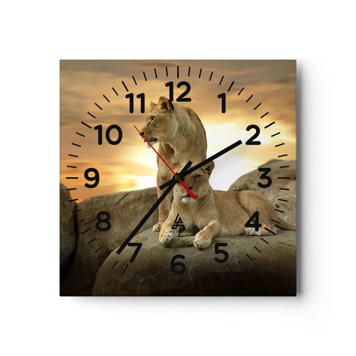 Wanduhr - Glasuhr - Königliche Majestät - 40x40 cm