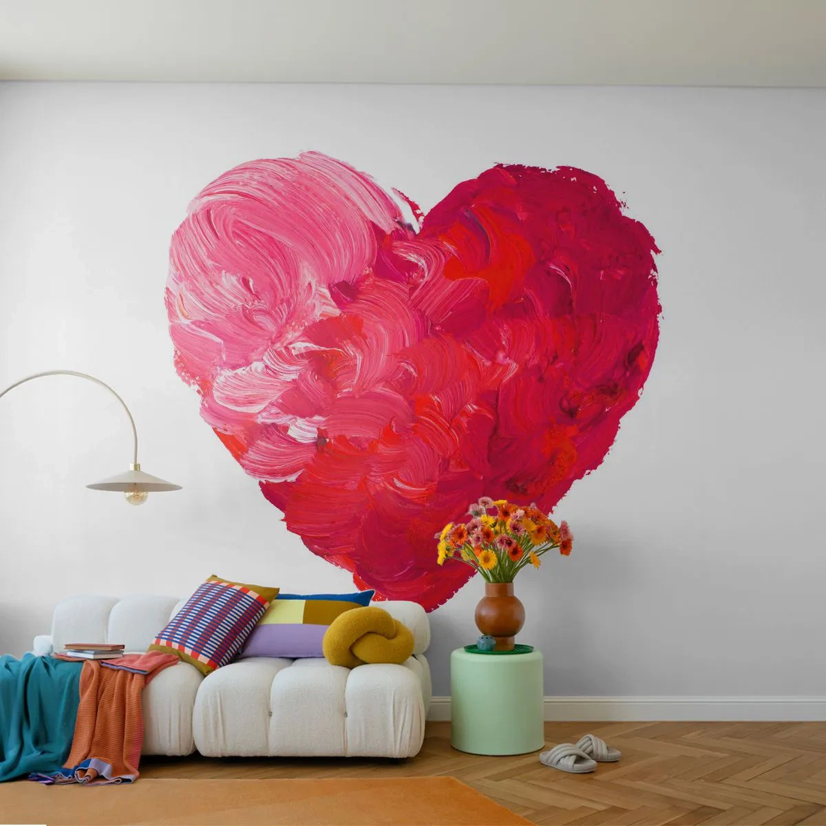 Fototapete Standard Eco - Alles was du brauchst ist Liebe - Abstraktion, Rotes Herz, Symbol der Liebe - 400x280 cm
