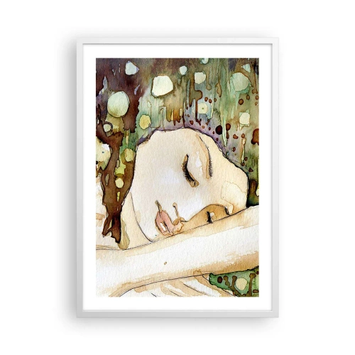 Poster in einem weißen Rahmen - Ein smaragd-violetter Traum - 50x70 cm