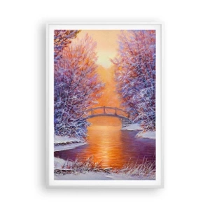 Poster in einem weißen Rahmen - Treffen wir uns hier - 70x100 cm