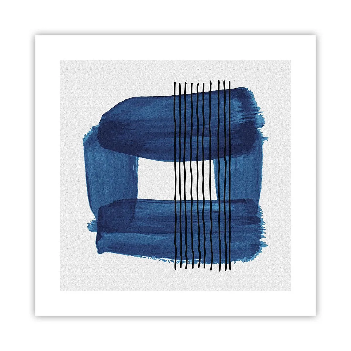 Poster - Blaue und schwarze Komposition - 40x40 cm