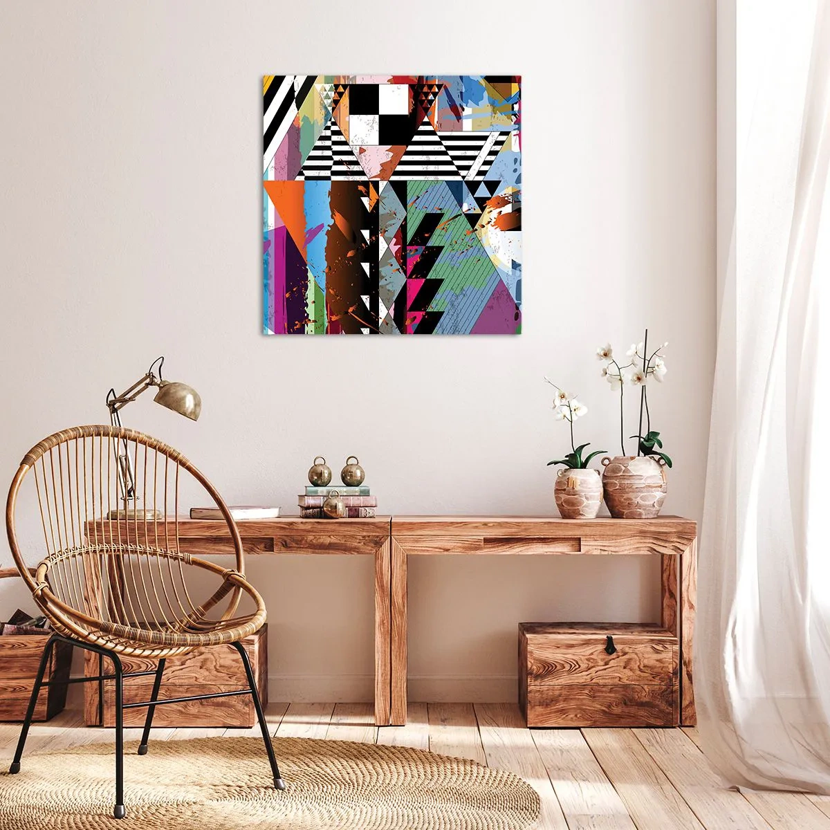 Bild auf Leinwand - Leinwandbild - Geometrisch und organisch - 70x70 cm