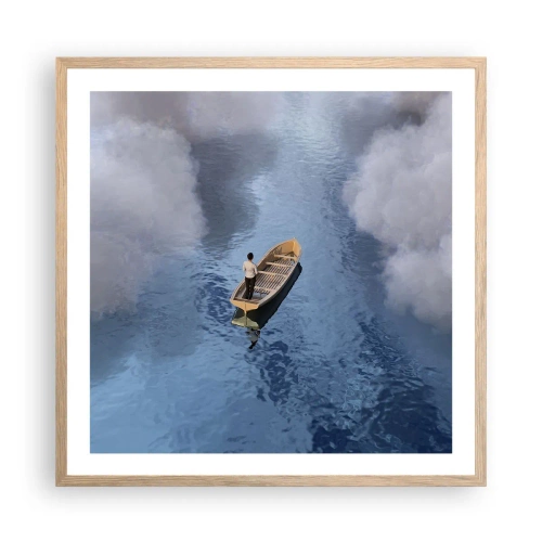Poster in einem Rahmen aus heller Eiche - Leben – Reise – unbekannt - 60x60 cm