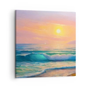 Bild auf Leinwand - Leinwandbild - Ein türkisfarbenes Lied der Wellen - 60x60 cm