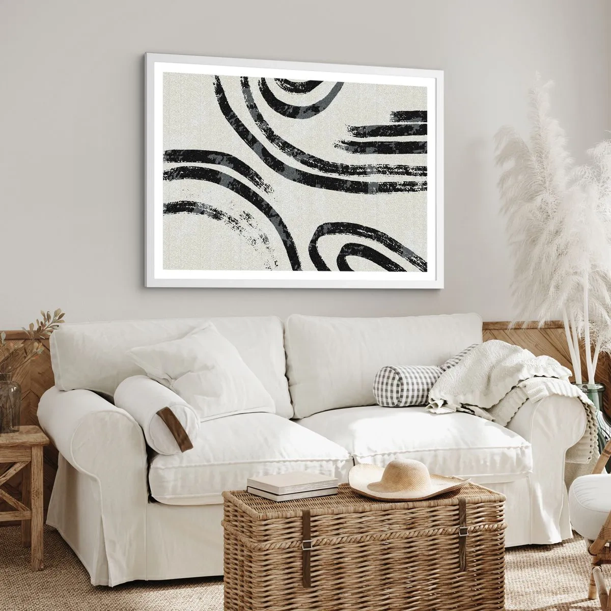 Poster in einem weißen Rahmen - Bei Hälfte angehalten - 40x30 cm