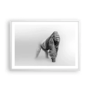 Poster in einem weißen Rahmen - Zuversichtlich in seiner Stärke - 70x50 cm