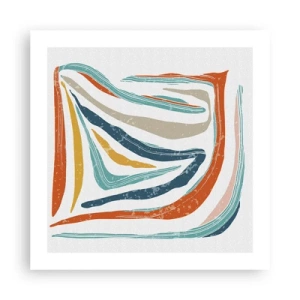 Poster - Abstraktion mit einem freundlichen Lächeln - 50x50 cm