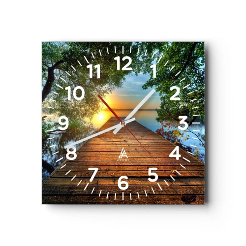 Wanduhr - Glasuhr - Nimm dir Zeit, setz dich hin - 40x40 cm