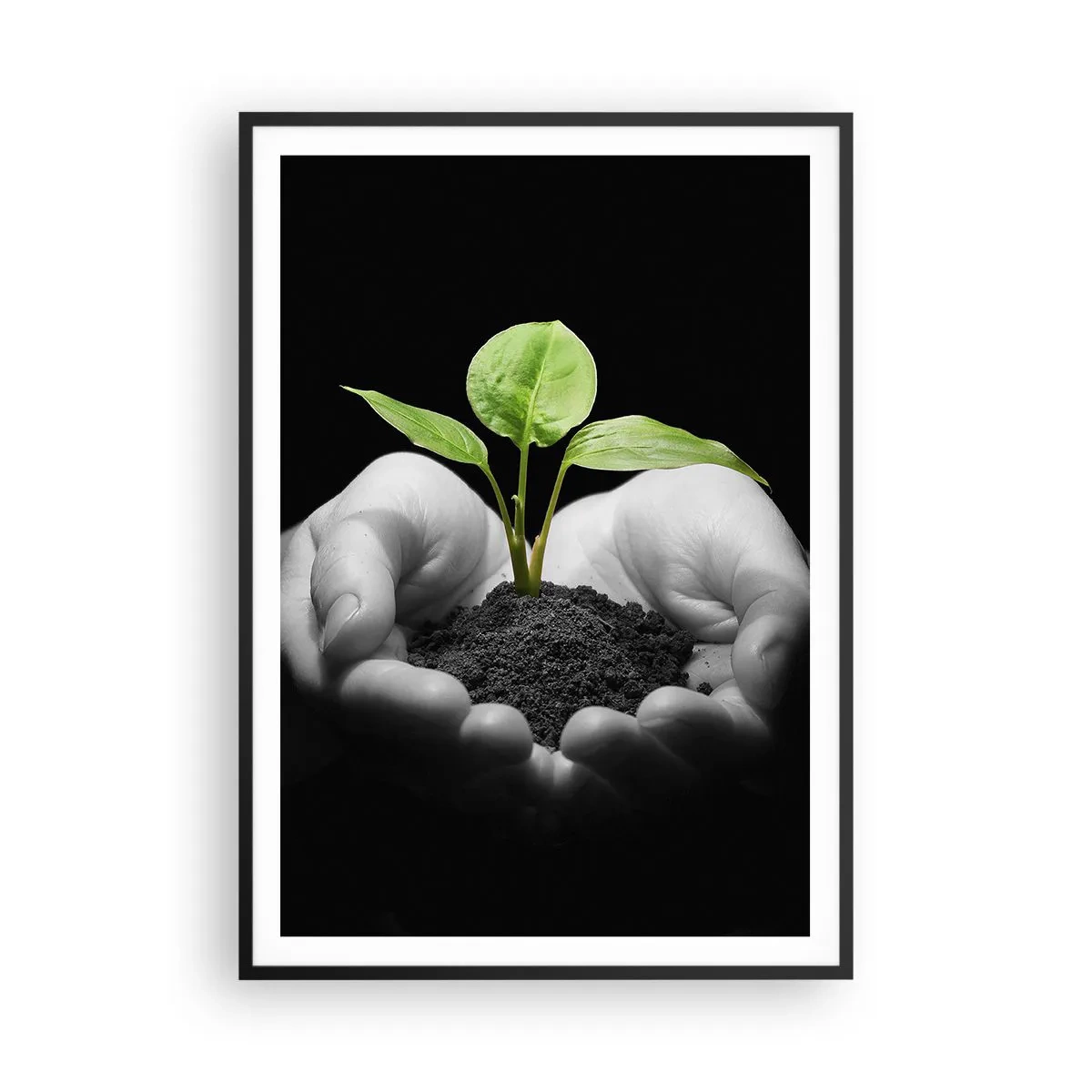 Poster in einem schwarzem Rahmen - Ich liebe die Natur, ich beschütze sie - 70x100 cm