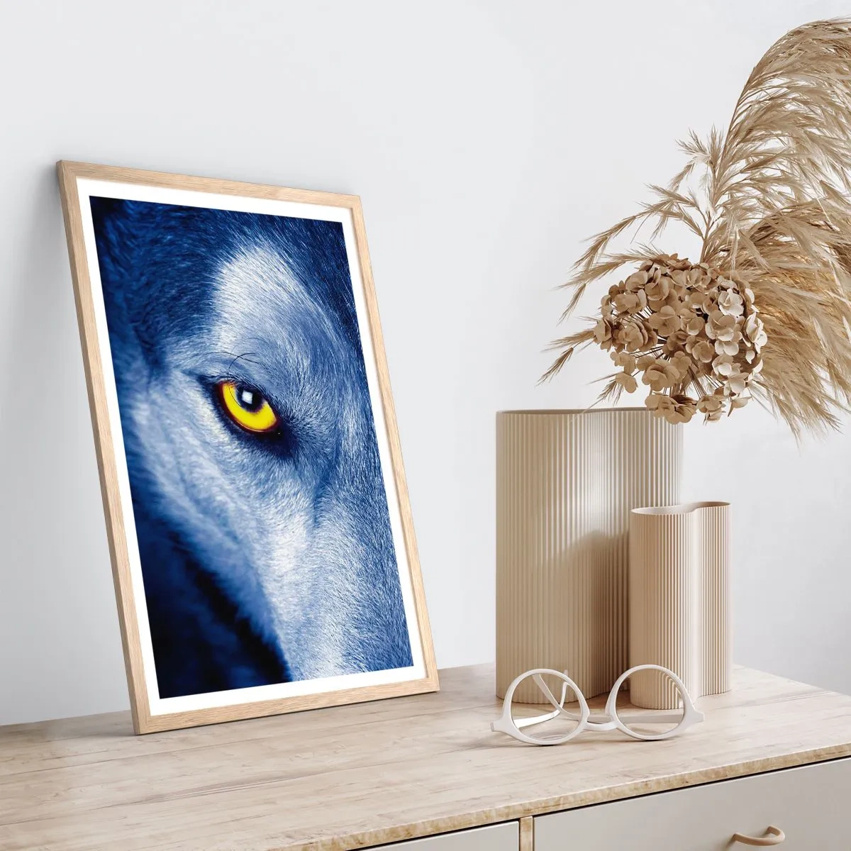 Poster in einem Rahmen aus heller Eiche - Faszinierender Blick - 70x100 cm