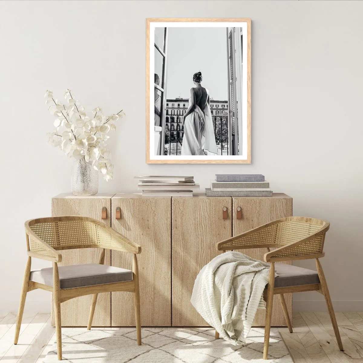 Poster in einem Rahmen aus heller Eiche - Erweckung der Sinne - 40x50 cm