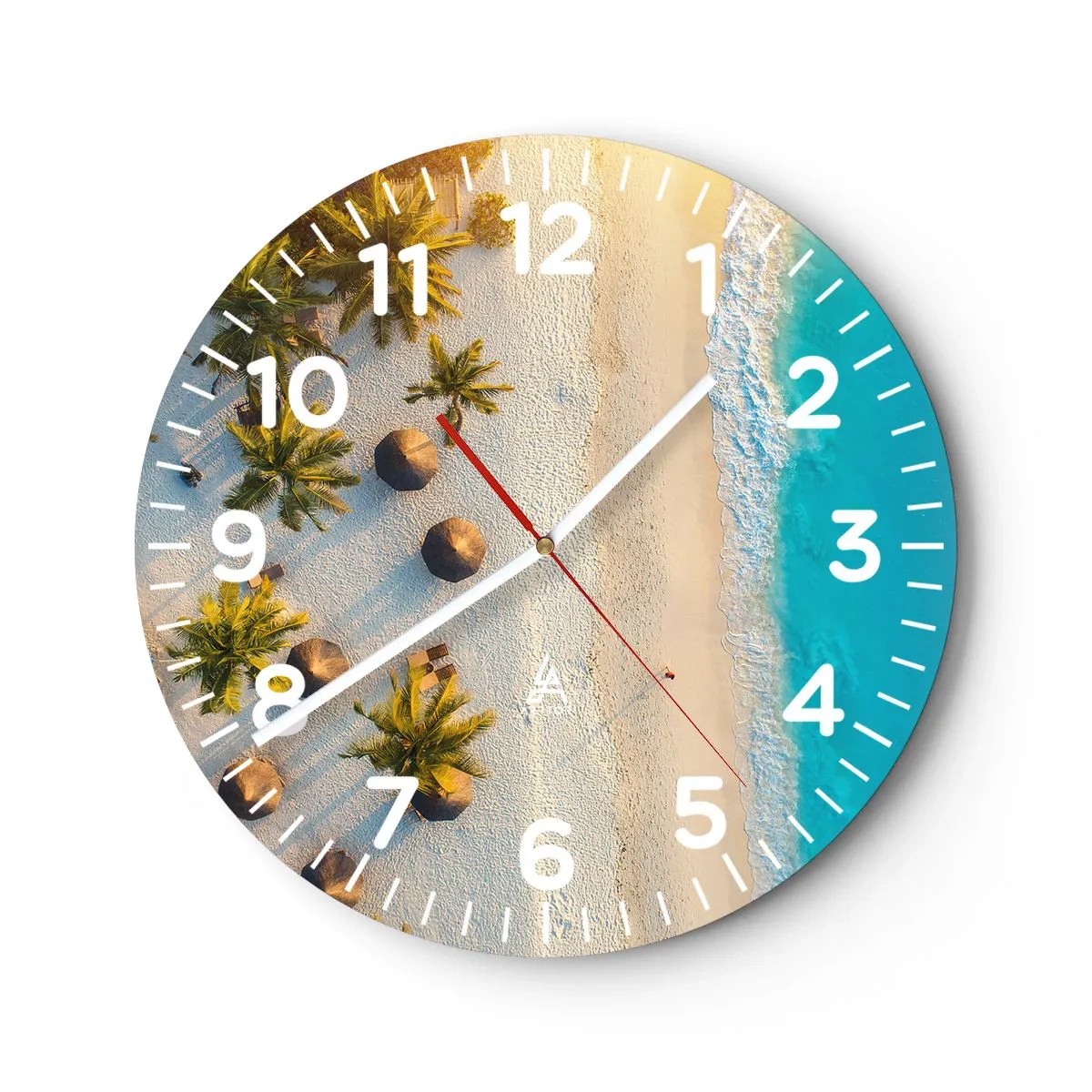 Wanduhr - Glasuhr - Willkommen im Paradies - 30x30 cm