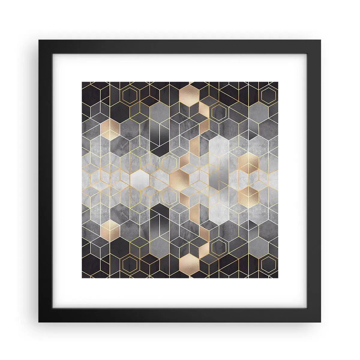 Poster in einem schwarzem Rahmen - Diamant-Komposition - 30x30 cm