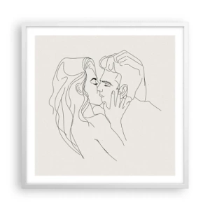 Poster in einem weißen Rahmen - Verstrickt im Gefühl - 60x60 cm