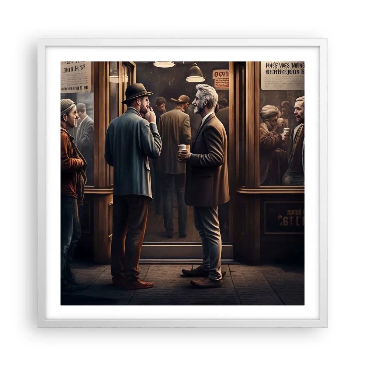 Poster in einem weißen Rahmen - Gute Zeit des Tages - 60x60 cm