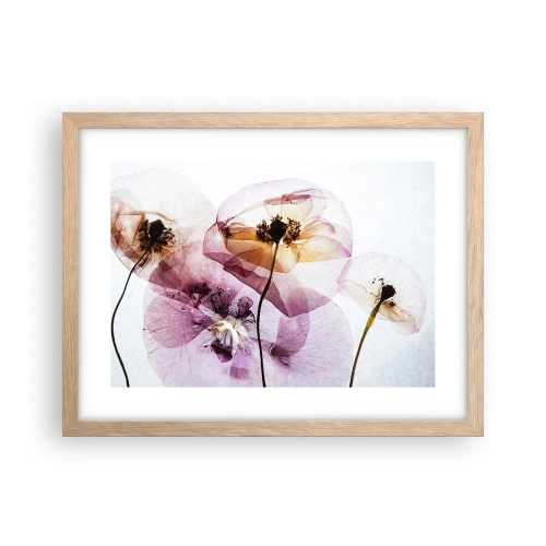 Poster in einem Rahmen aus heller Eiche - Transparente Körperblumen - 40x30 cm