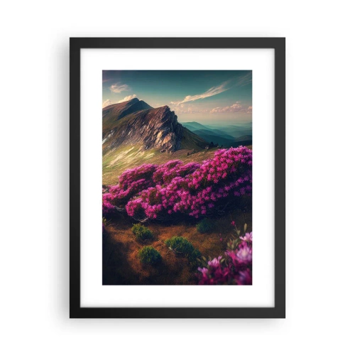 Poster in einem schwarzem Rahmen - Sommer in den Bergen - 30x40 cm