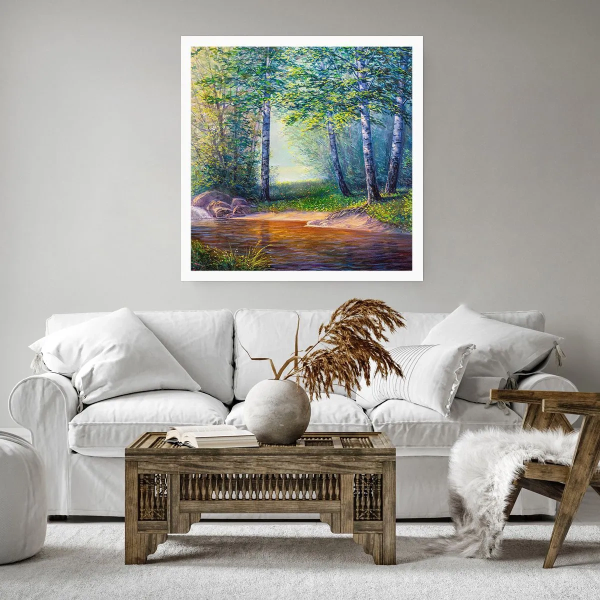 Poster - Idyllische Landschaft - 50x50 cm