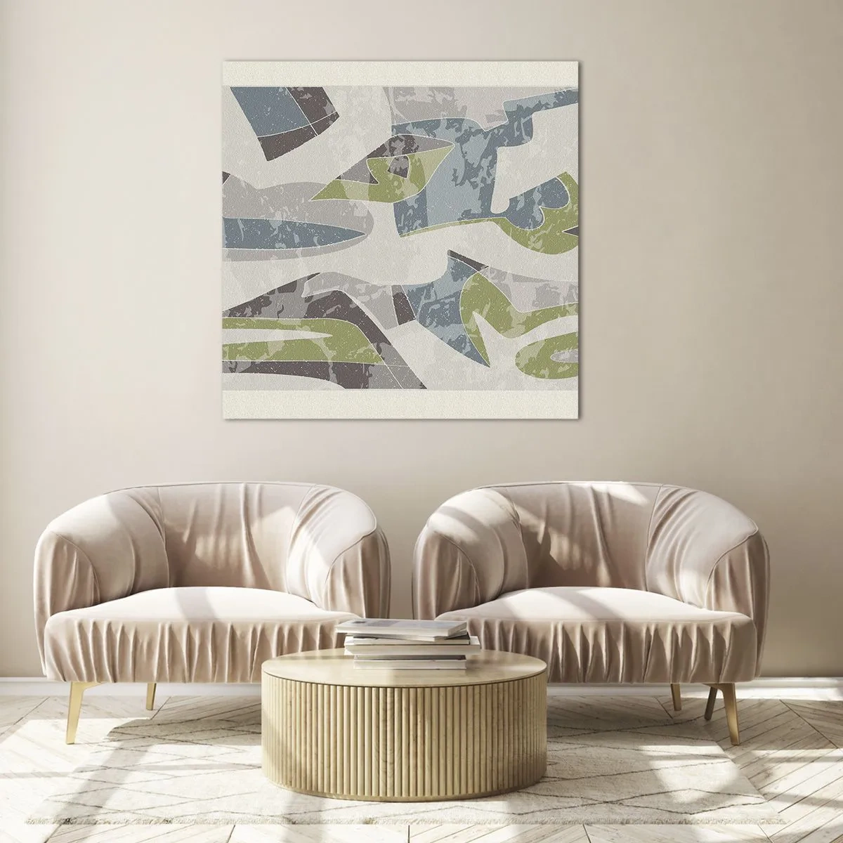 Glasbild - Bild auf glas - Komposition hinter dem Glas - 70x70 cm