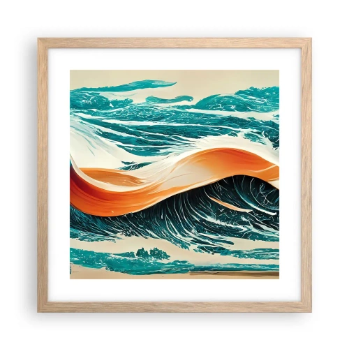 Poster in einem Rahmen aus heller Eiche - Traum eines Surfers - 40x40 cm
