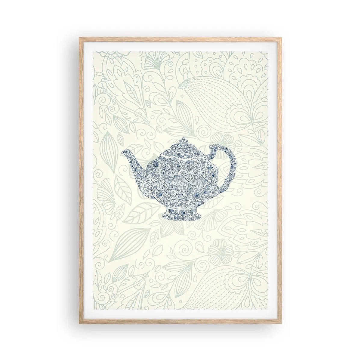 Poster in einem Rahmen aus heller Eiche - Tee-Charm - 70x100 cm