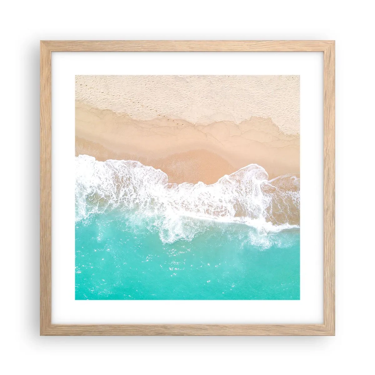 Poster in einem Rahmen aus heller Eiche - Eine streichelnde Berührung - 40x40 cm