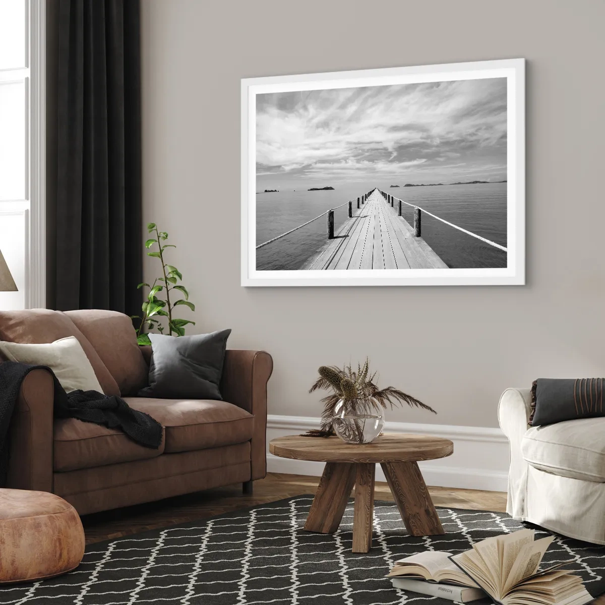 Poster in einem weißen Rahmen - Oder vielleicht eine Reise ... - 50x40 cm