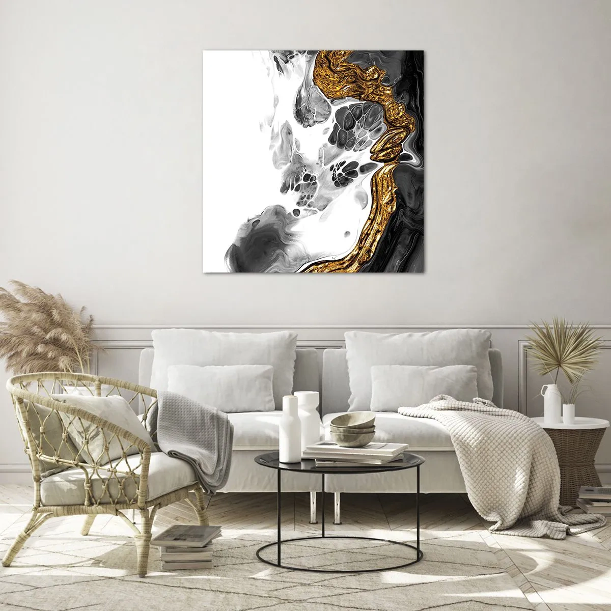 Glasbild - Bild auf glas - Organische Komposition - 50x50 cm