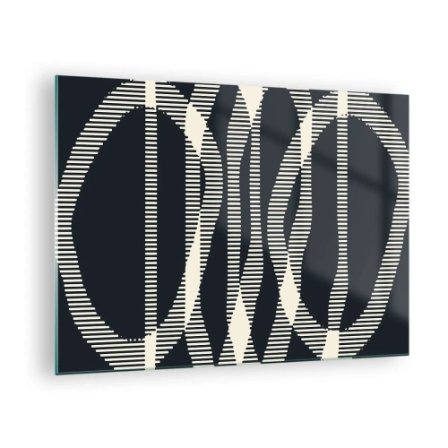 Glasbild - Bild auf glas - Geometrische Linien in Schwarz- und Beigetönen - 70x50cm - Ein Versuch, die Dunkelheit zu durchbrechen - Moderne Wanddekoration für Wohnzimmer und Schlafzimmer ARTTOR