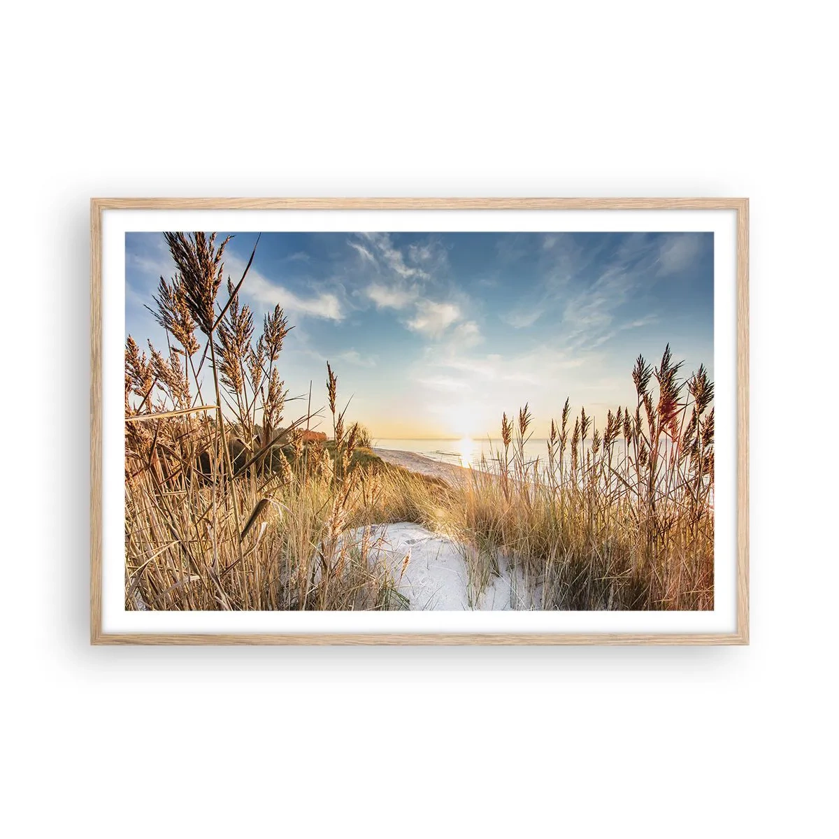 Poster in einem Rahmen aus heller Eiche - Nordstrand - 91x61 cm