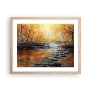 Poster in einem Rahmen aus heller Eiche - Der goldene Strom - 50x40 cm