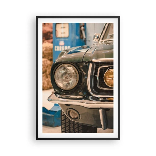 Poster in einem schwarzem Rahmen - Treffen mit einer Legende - 61x91 cm