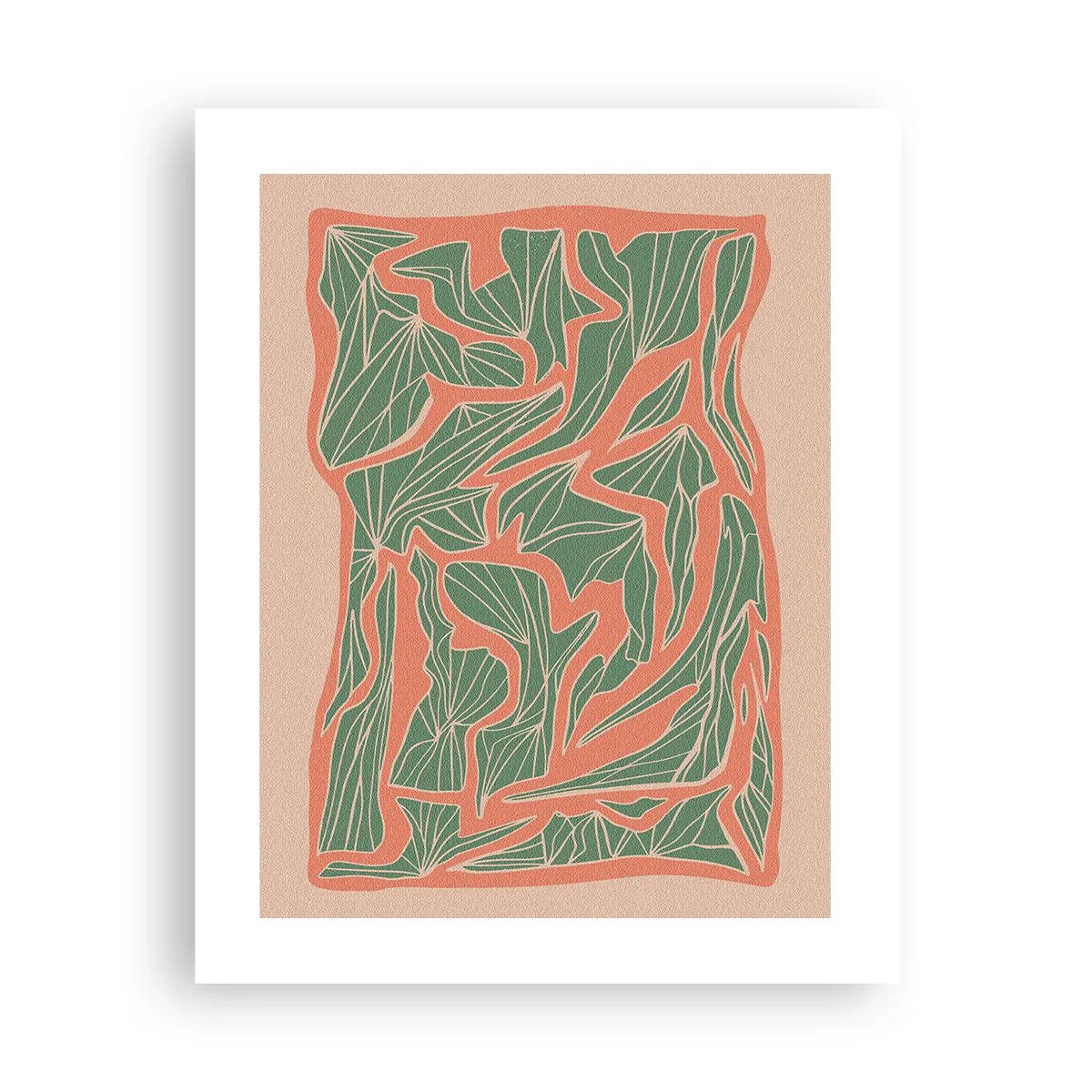 Poster - Kampf zwischen Korallen und Grün - 40x50 cm