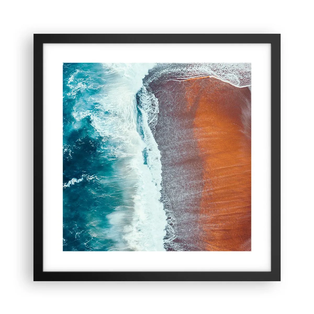 Poster in einem schwarzem Rahmen - Berührung des Ozeans - 40x40 cm